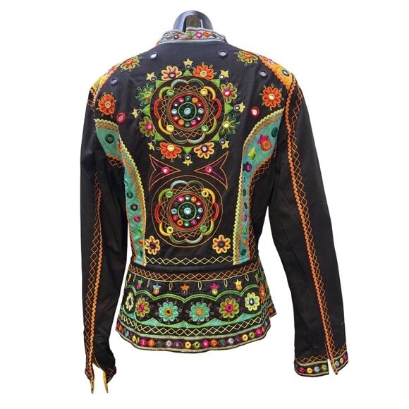 Double D Ranch Embellished Floral Jacket Black Multi-Color L - Picture 2 of 9